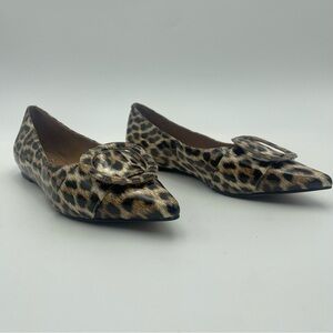 Linea Paolo-SZ 5.5M-Niola Leopard Patent Leather Ring Flat Shoes -MSRP $140